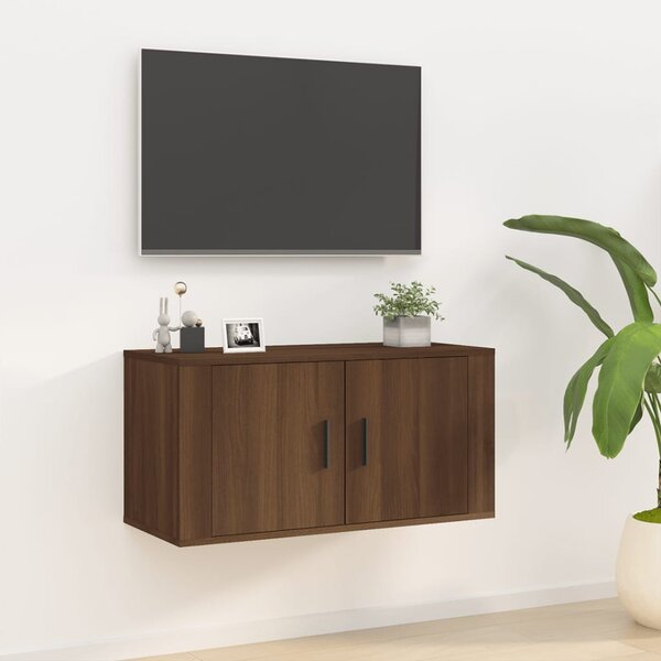 VidaXL Stenska TV omarica rjav hrast 80x34,5x40 cm