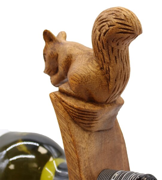 Leseno stojalo za vino – Veverica