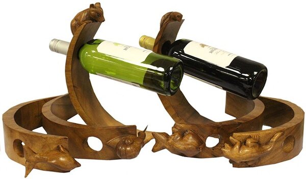 Leseno stojalo za vino – Ptiček