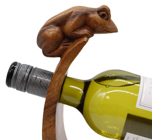 Leseno stojalo za vino – Žaba
