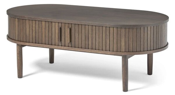Klubska mizica v hrastovem dekorju v temni naravni barvi 60x120 cm Meta – Unique Furniture