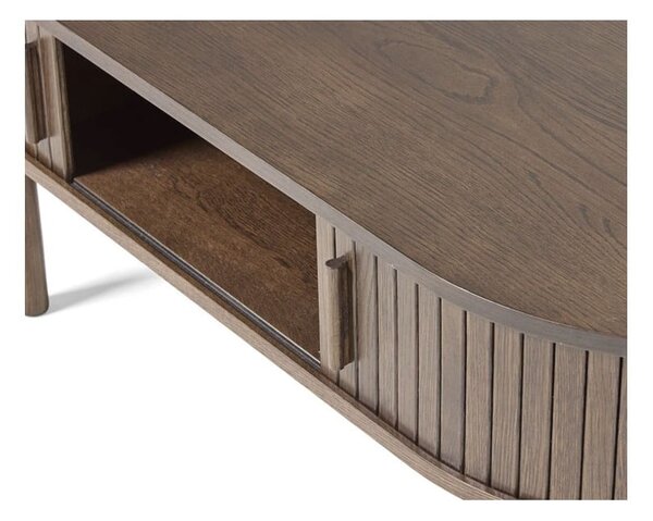 Klubska mizica v hrastovem dekorju v temni naravni barvi 60x120 cm Meta – Unique Furniture