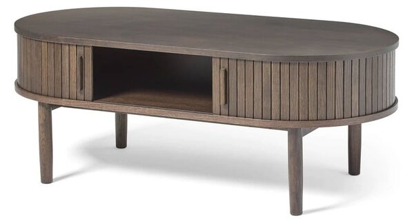 Klubska mizica v hrastovem dekorju v temni naravni barvi 60x120 cm Meta – Unique Furniture