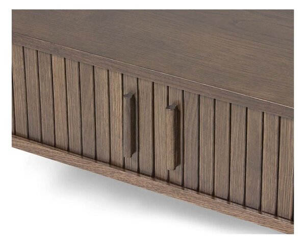 Klubska mizica v hrastovem dekorju v temni naravni barvi 60x120 cm Meta – Unique Furniture