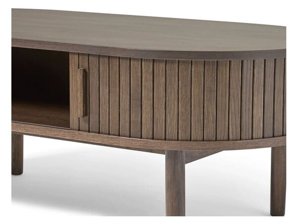 Klubska mizica v hrastovem dekorju v temni naravni barvi 60x120 cm Meta – Unique Furniture
