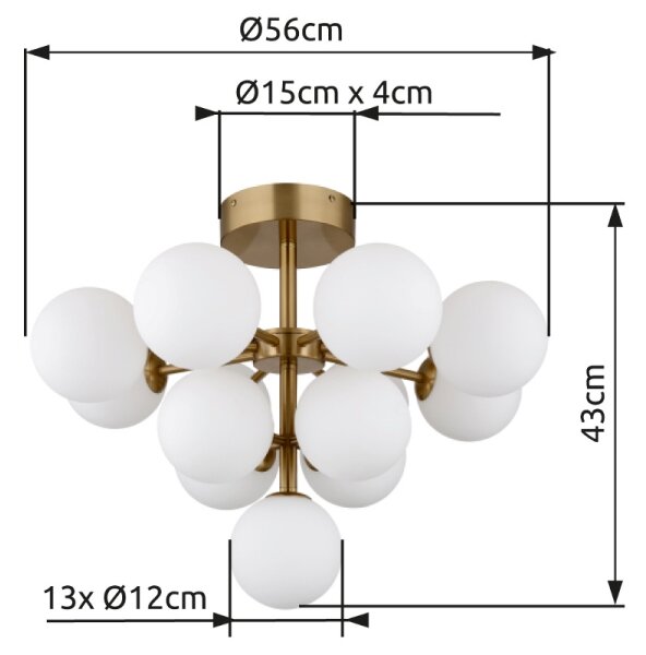 Globo 56143-13GD - Lestenec GRAPPY 13xG9/5W/230V