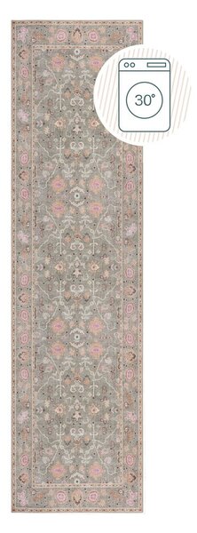 Svetlo zelen pralen tekač 60x230 cm Una Floral – Flair Rugs