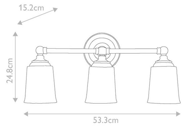 STENSKA SVETILKA ZA KOPALNICO Hugolake 53.3/24.8 /15.2 cm