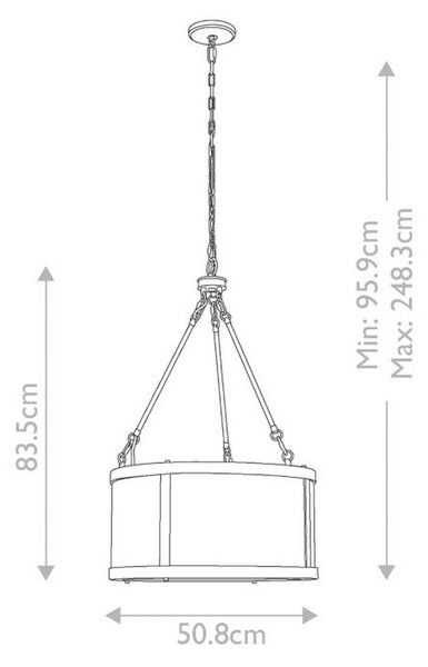 VISEČA SVETILKA Bluffton 50.8/95.9 cm E27