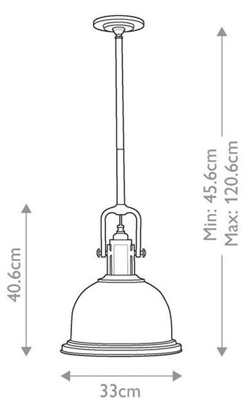 VISEČA SVETILKA Parker 33/120.6 cm E27