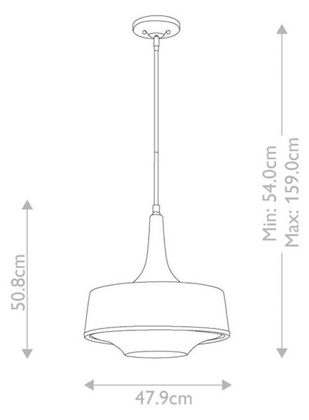 VISEČA SVETILKA Holloway 47.9/54 cm E27