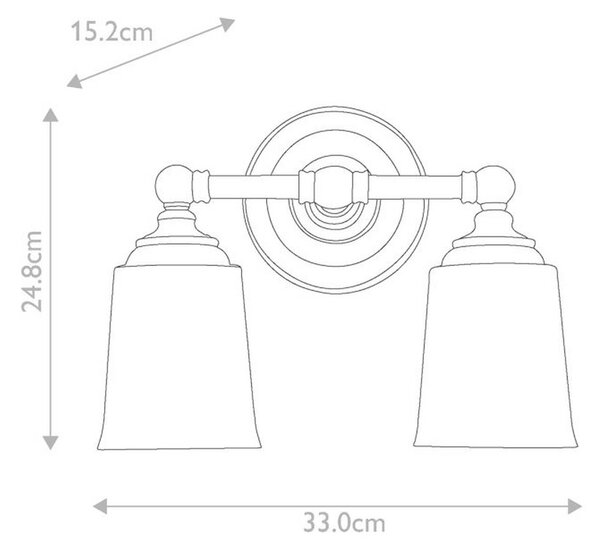 STENSKA SVETILKA ZA KOPALNICO Hugolake 33/24.8 /15.2 cm