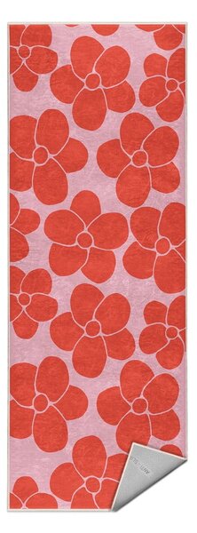 Rdeč/rožnat pralen tekač 60x230 cm Poppy Fields – Mila Home
