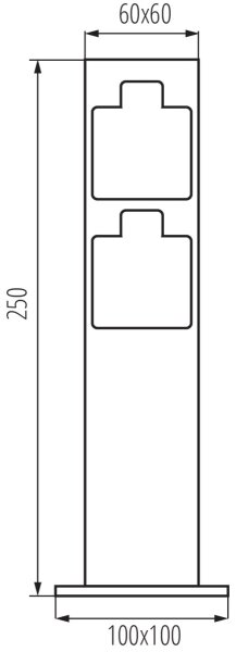 Kanlux 36586 - Zunanji stebriček z vtičnicami NASTO 2Z Type E 230V IP44 antracit