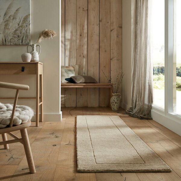 Bež volnen tekač 60x230 cm – Flair Rugs