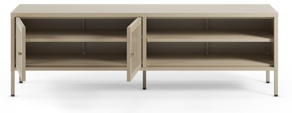 Kremno bela kovinska TV omarica 160x50x35 cm Fayna – Marckeric