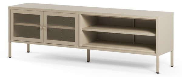 Kremno bela kovinska TV omarica 160x50x35 cm Fayna – Marckeric