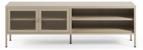 Kremno bela kovinska TV omarica 160x50x35 cm Fayna – Marckeric