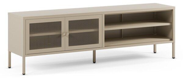 Kremno bela kovinska TV omarica 160x50x35 cm Fayna – Marckeric