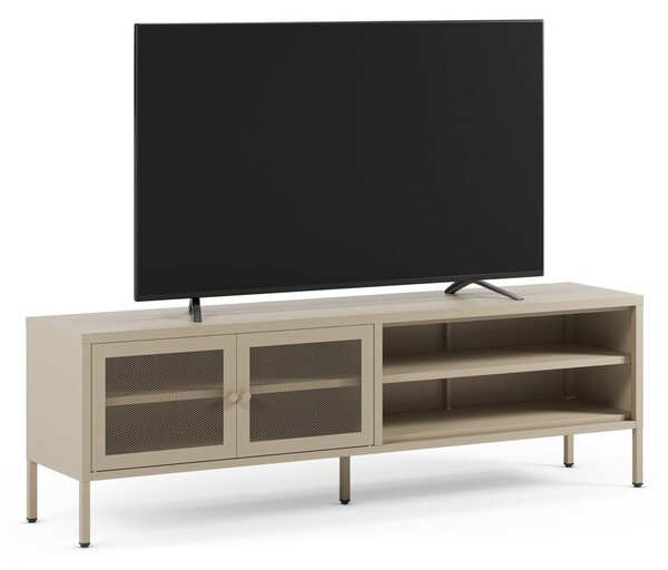 Kremno bela kovinska TV omarica 160x50x35 cm Fayna – Marckeric