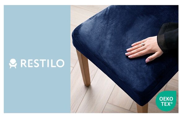 Modre raztegljive prevleke v kompletu 4 ks za stol 48 cm Sento – Restilo