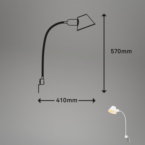 Briloner 2079-016 - Stenska fleksibilna svetilka 1xE27/10W/230V bela