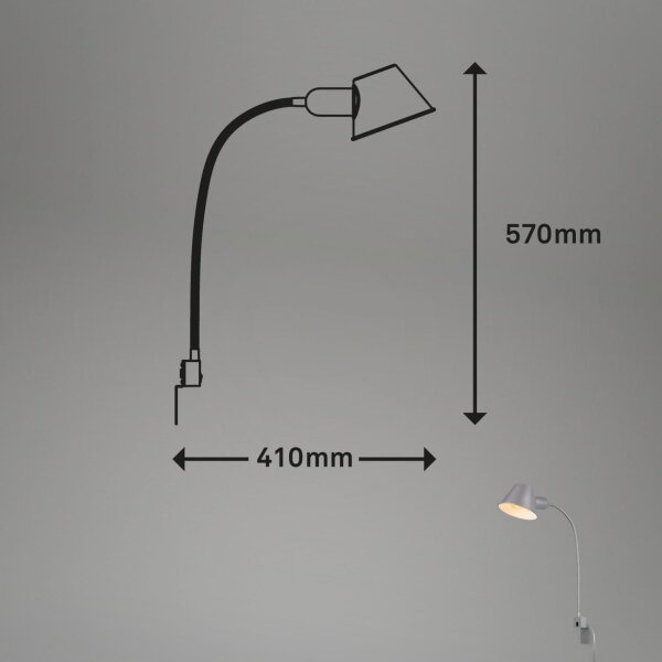 Briloner 2079-014 - Stenska fleksibilna svetilka 1xE27/10W/230V srebrna