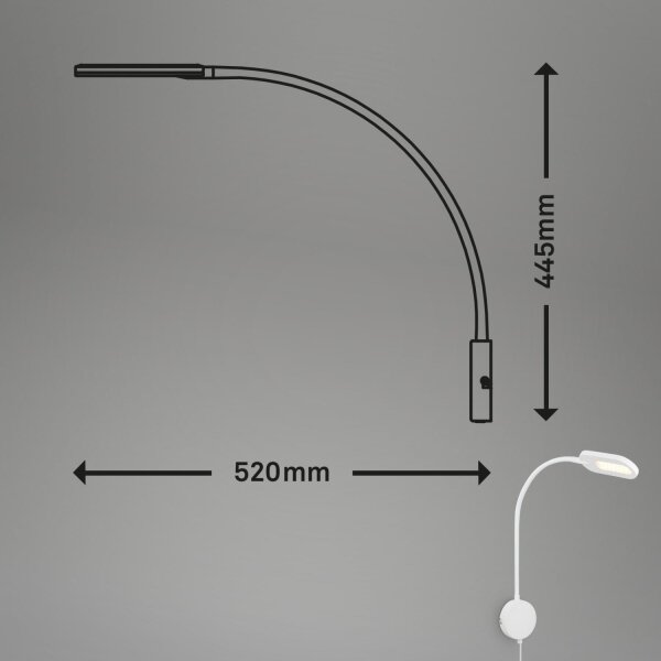 Briloner 2177016 - LED Zatemnitven stenski fleksibilna svetilka LED/6W/230V bela