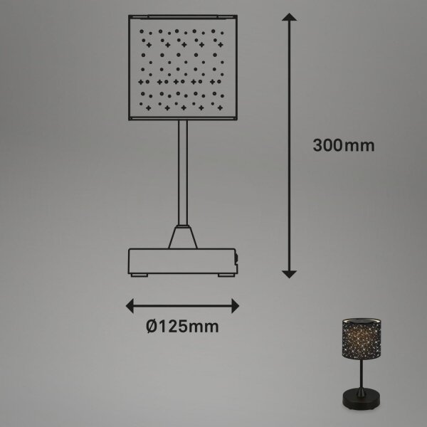 Brilo - LED Zatemnitvena polnilna namizna svetilka LOLE LED/3W/5V IP44 črna