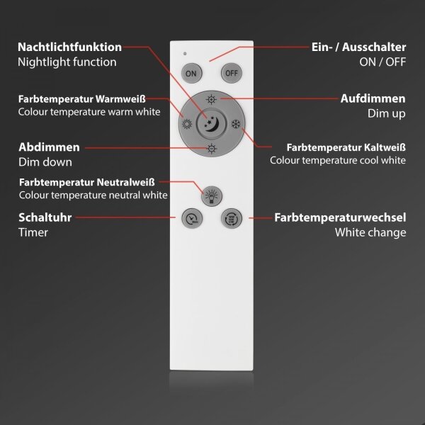 Brilo - LED Zatemnitveni nadgradni panel LED/24,5W/230V 3000-6500K + Daljinski upravljalnik