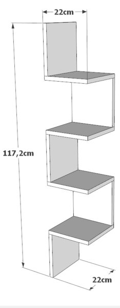 Kotna stenska polica 117,2x22 cm bor atlantic