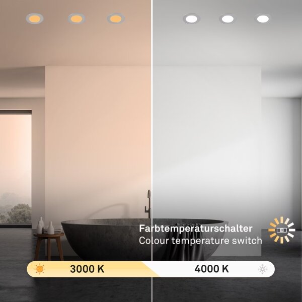 Brilo - SET 3x LED Kopalniška vgradna svetilka LED/4W/230V IP44 srebrna