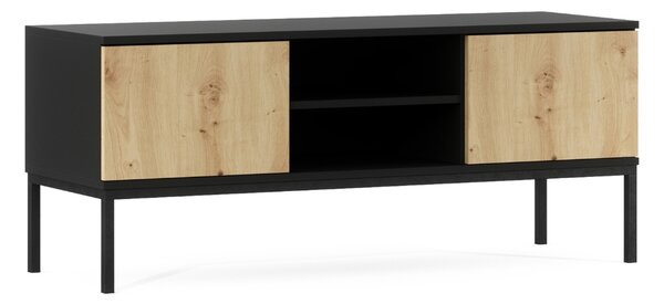 TV omarica LANZZI 120x40 cm, črna/hrast artisan