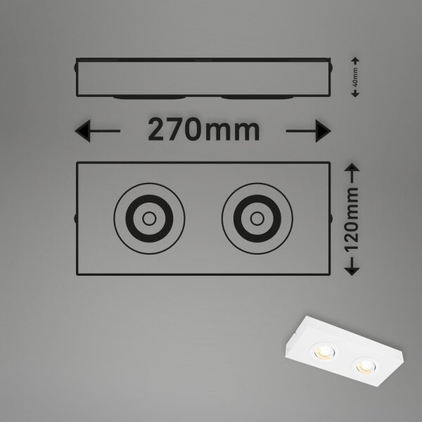 Briloner 3996026 - LED Reflektor CTS 2xLED/4W/230V 2700/4000K bela