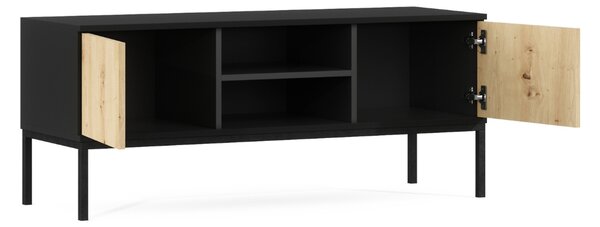 TV omarica LANZZI 120x40 cm, črna/hrast artisan