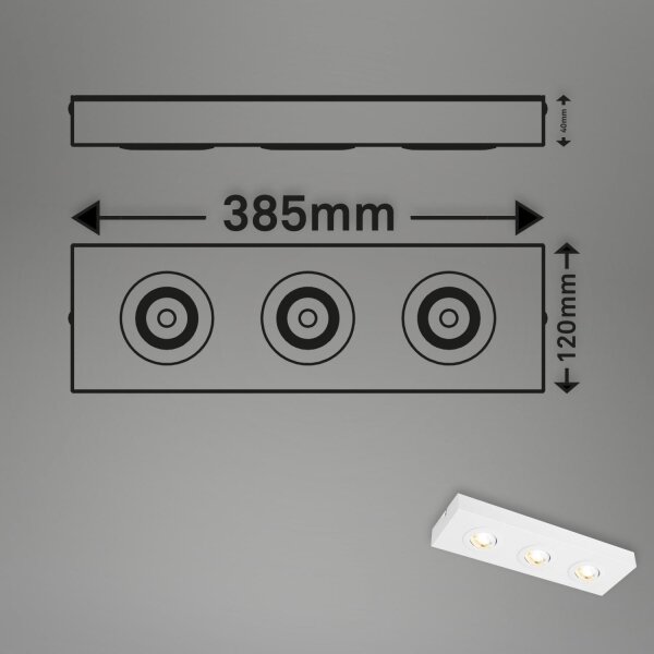 Briloner 3996036 - LED Reflektor CTS 3xLED/4W/230V 2700/4000K bela