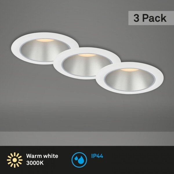 Briloner 7041-036 - SET 3x LED Kopalniška vgradna svetilka LED/4,9W/230V bela