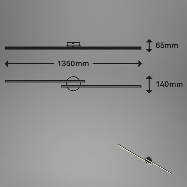 Briloner 3717-025 - LED Lestenec REY 2xLED/12W/230V črna