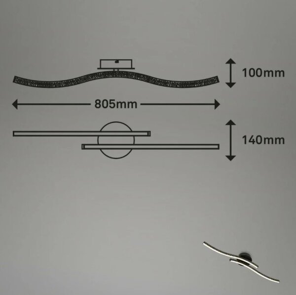 Briloner 3718-025 - LED Nadgradni lestenec REY 2xLED/6W/230V črna