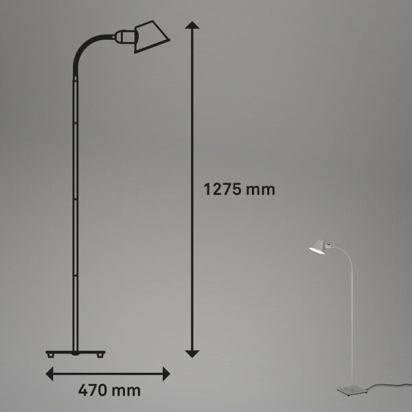 Brilo - Fleksibilni talna svetilka 1xE27/10W/230V srebrna