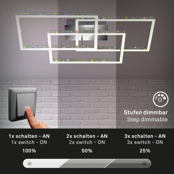 Brilo - LED Zatemnitvena stropna svetilka FRAME LED/57W/230V 3000K mat krom