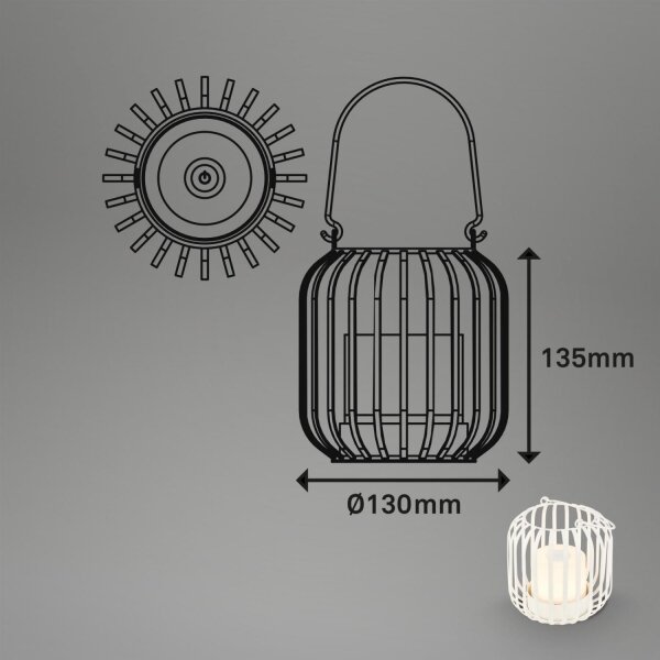 Brilo - LED Zatemnitvena polnilna namizna svetilka LED/2W/5V IP44 bela