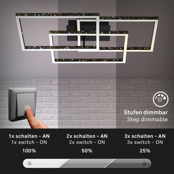 Brilo - LED Zatemnitvena stropna svetilka FRAME LED/57W/230V 3000K črna