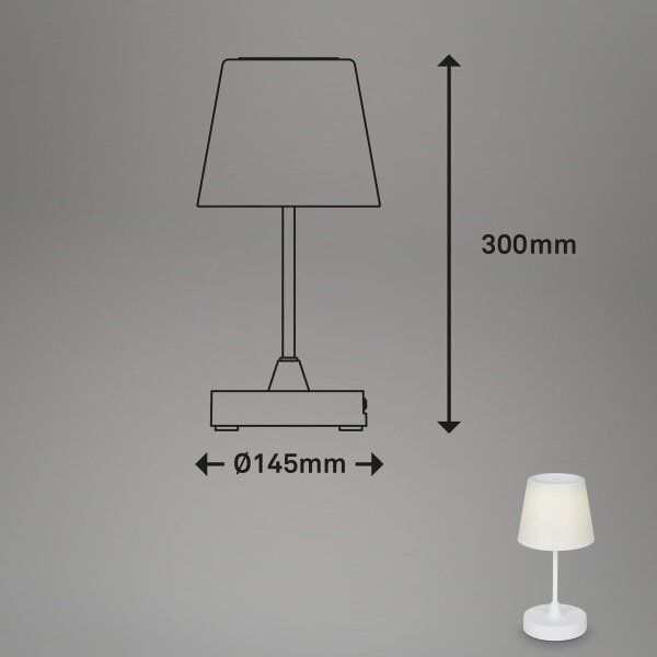 Brilo - LED Zatemnitvena polnilna namizna svetilka LED/3W/5V IP44 bela