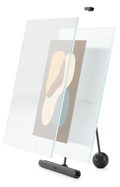 Črn steklen stoječ okvir 19x23 cm Flute – Umbra