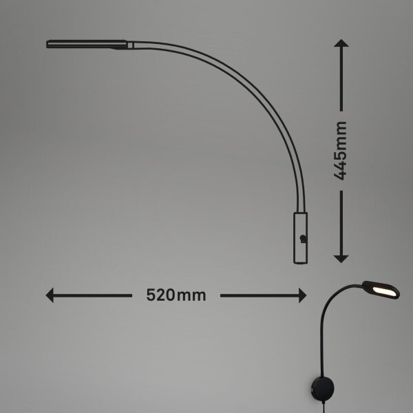 Briloner 2177015 - LED Zatemnitvena fleksibilna stenska svetilka LED/6W/230V črna