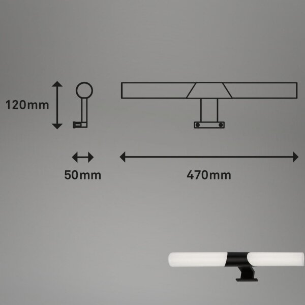 Briloner 3113-115 - LED Kopalniška luč za osvetlitev ogledala LED/12W/230V IP44 črna