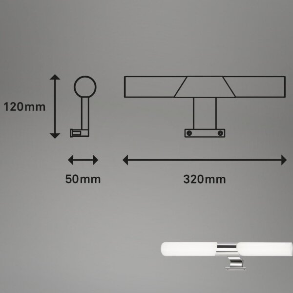 Briloner 2113-118 - LED Kopalniška luč za osvetlitev ogledala LED/12W/230V IP44 krom