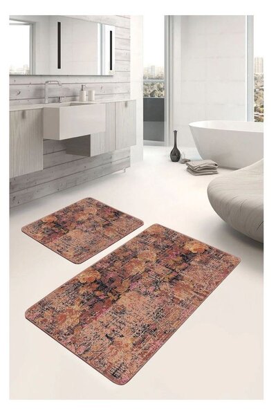Rjave žametne kopalniške preproge v kompletu 2 ks 60x100 cm – Mila Home