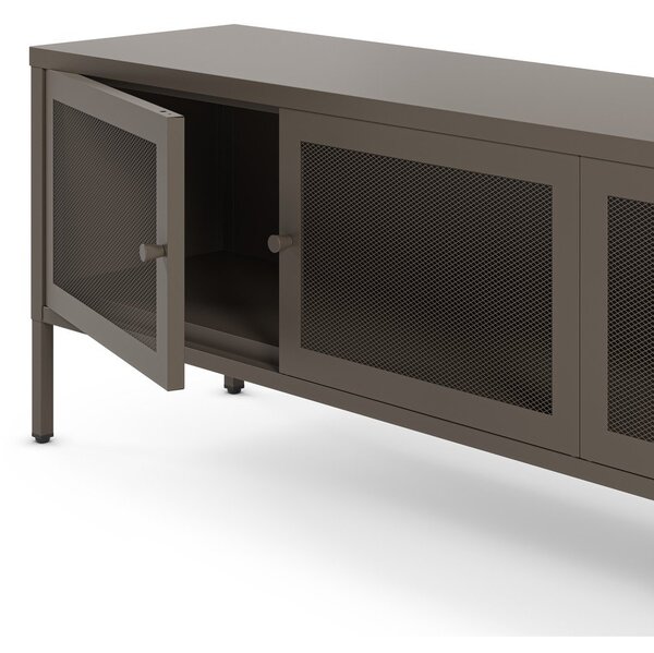 Siva kovinska TV omarica 160x50x35 cm Fayna – Marckeric